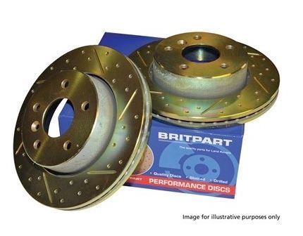 DA4687 - BRITPART SLOTTED  GROOVED - REAR BRAKE DISCS (COMES AS A PAIR) - FOR RANGE ROVER L405, RANGE ROVER SPORT L494 AND DISCOVERY 5