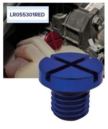 LR055301RED - EXPANSION TANK BLEED SCREW IN ALLOY RED - FITS MANY LAND ROVER AND RANGE ROVER VEHICLES FROM 2010