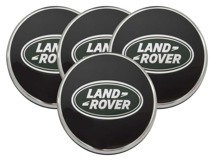 LR094547 - BRIGHT BLACK WHEEL CENTRE CAP - COMES AS A SET OF 4 - GENUINE LAND ROVER