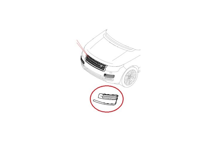 LR108963 - RIGHT HAND CHROME FINISH LOWER GRILLE FOR FRONT BUMPER ON RANGE ROVER L405 (AUTOBIOGRAPHY BLACK / SV) - GENUINE LAND ROVER - LAST ONE